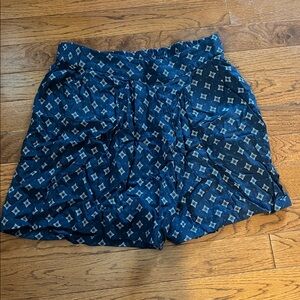 H&M High waisted Blue Patterned Shorts